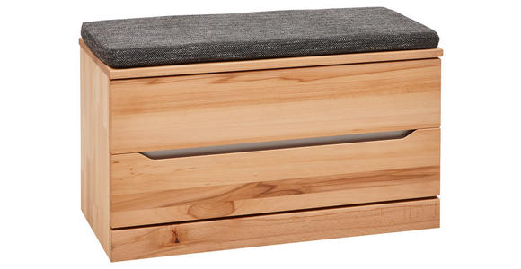 GARDEROBENBANK - Buchefarben/Grau, Natur, Holz/Metall (80/44/38cm) - Valnatura