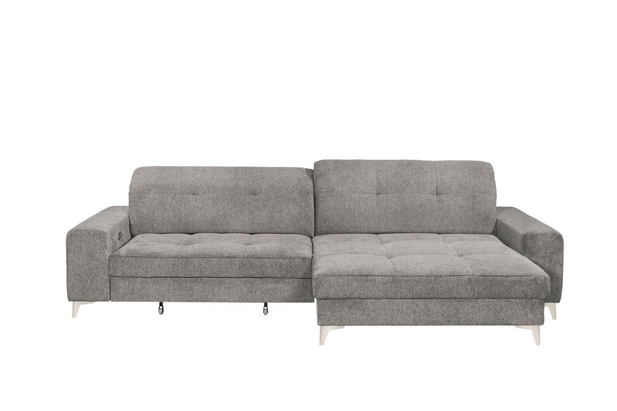 ECKSOFA SORELLA Grau Chenille Kopfteilverstellung, Sitztiefenverstellung  - Kaschmir/Grau, Design, Kunststoff/Textil (328/182cm) - MID.YOU