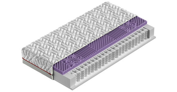 TASCHENFEDERKERNMATRATZE 90/200 cm - Anthrazit/Weiß, Basics, Textil (90/200cm) - Sleeptex