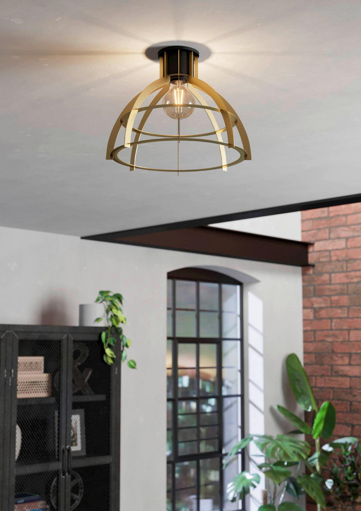 DECKENLEUCHTE  41,5/31,5 cm    - Goldfarben/Schwarz, KONVENTIONELL, Metall (41,5/31,5cm) - Eglo