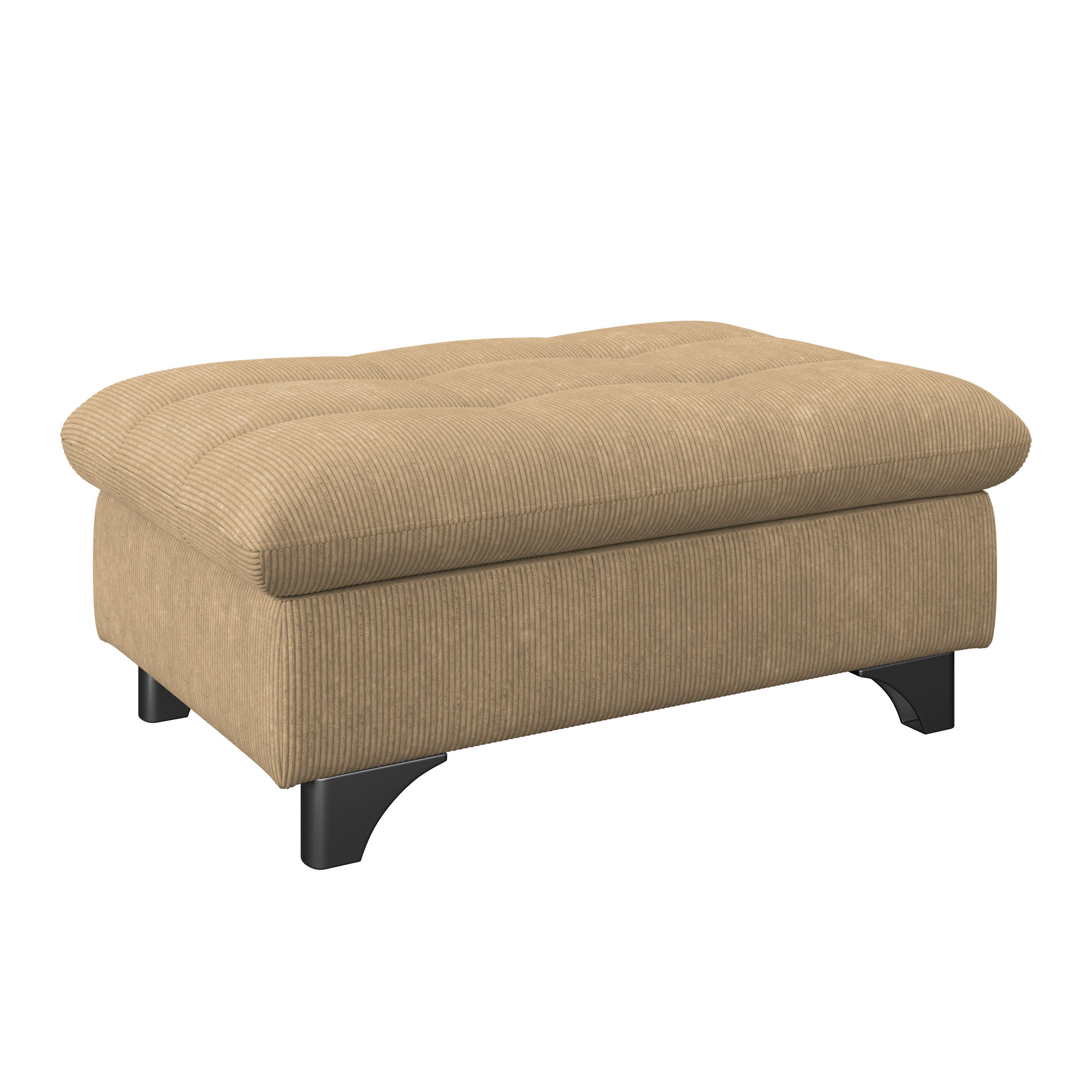 HOCKER in Textil Sandfarben  - Sandfarben/Chromfarben, Konventionell, Textil/Metall (108/46/108cm) - Livetastic