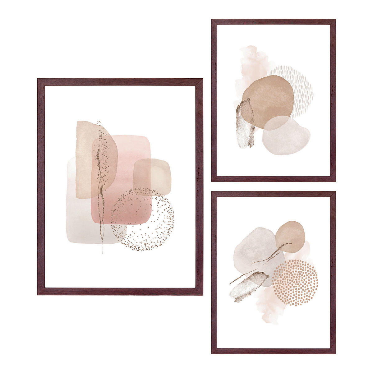 BILDERRAHMENSET - Braun, Design, Glas/Holz (21/30cm)