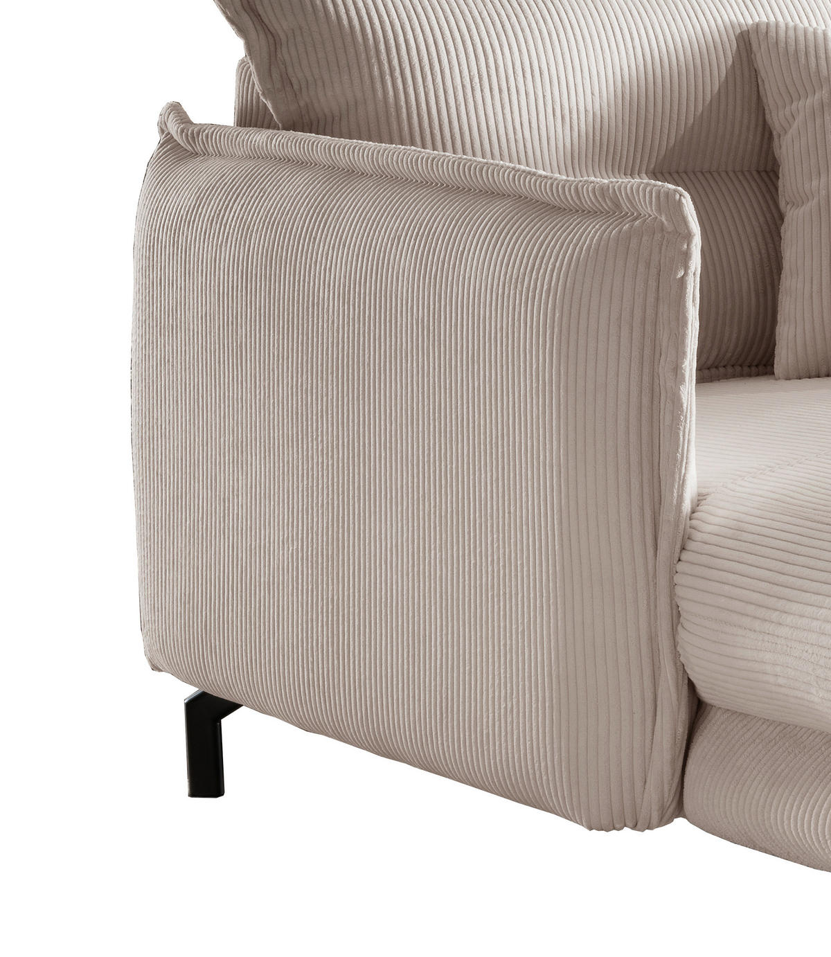 XXL-SESSEL Cord Beige  - Beige/Schwarz, Modern, Textil/Metall (111/101/167cm) - Livetastic