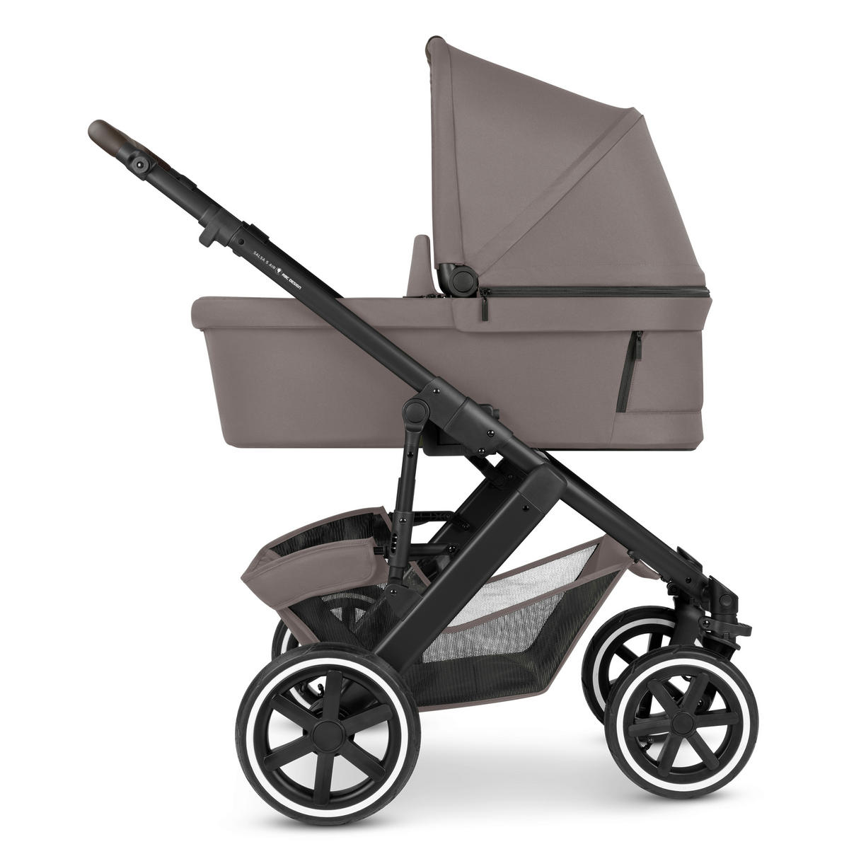 KINDERWAGENSET Salsa 5 Air Starter Set  - Graubraun/Schwarz, Basics, Textil/Metall (95.5/63/107,5cm) - ABC Design