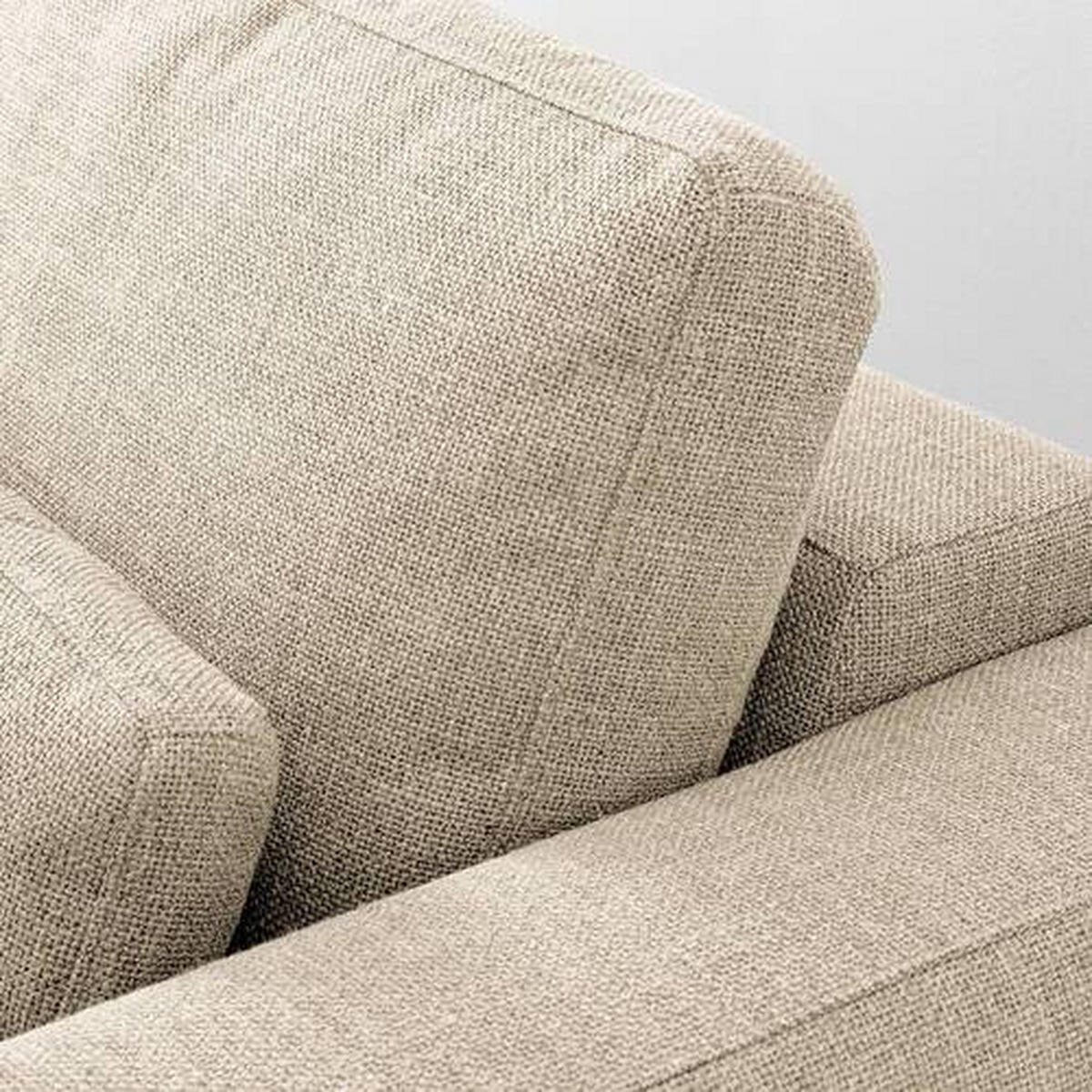 3-SITZER-SOFA in Webstoff Beige  - Beige/Schwarz, Design, Kunststoff/Textil (250/80/117cm) - home24