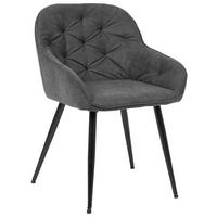 SCAUN CU BRAȚE in gri  - negru/gri, Romantik / Landhaus, metal/textil (55/80/61cm) - Livetastic