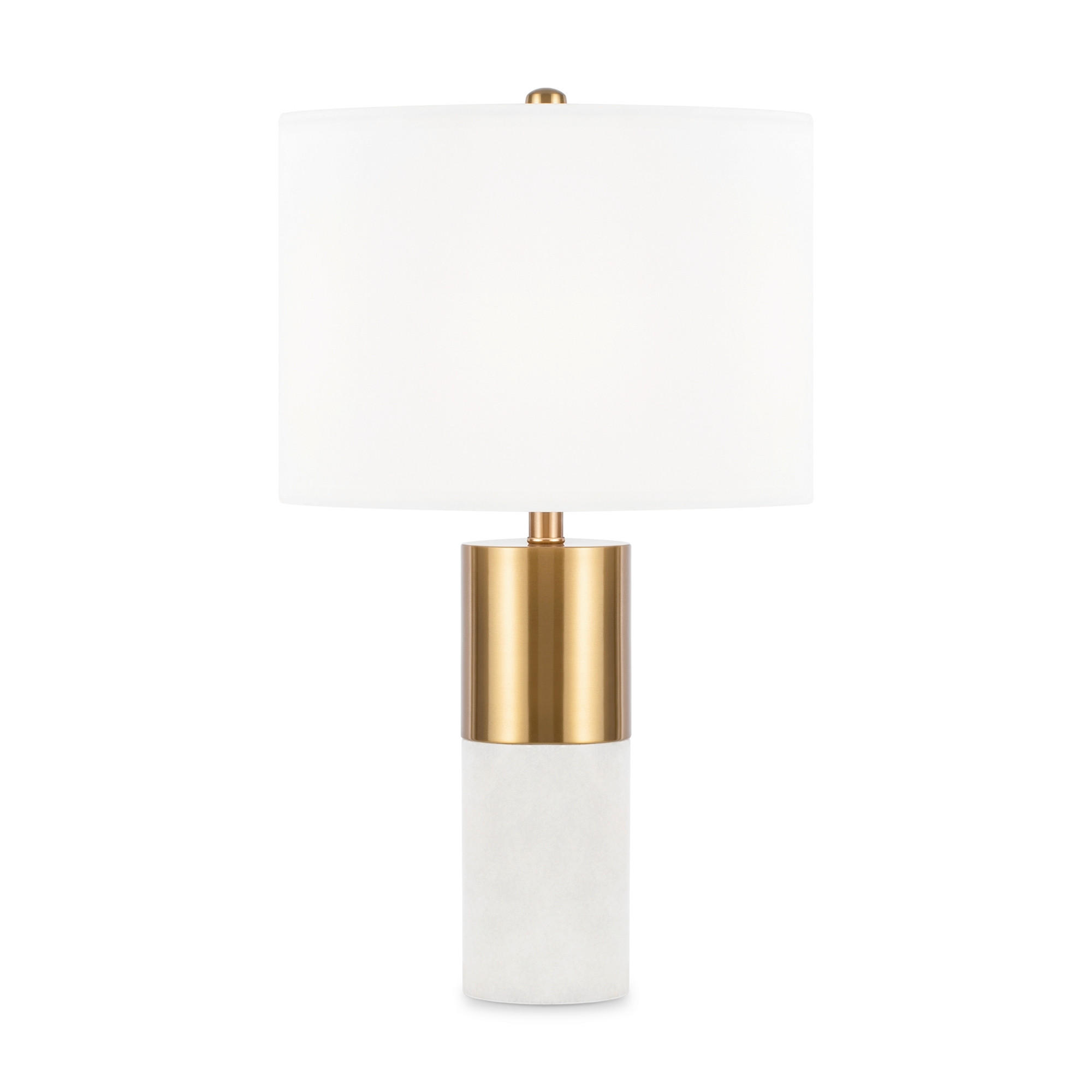 TISCHLEUCHTE Table & Floor 39/65 cm   - Messingfarben/Weiß, Trend, Textil/Metall (39/65cm) - MAYTONI