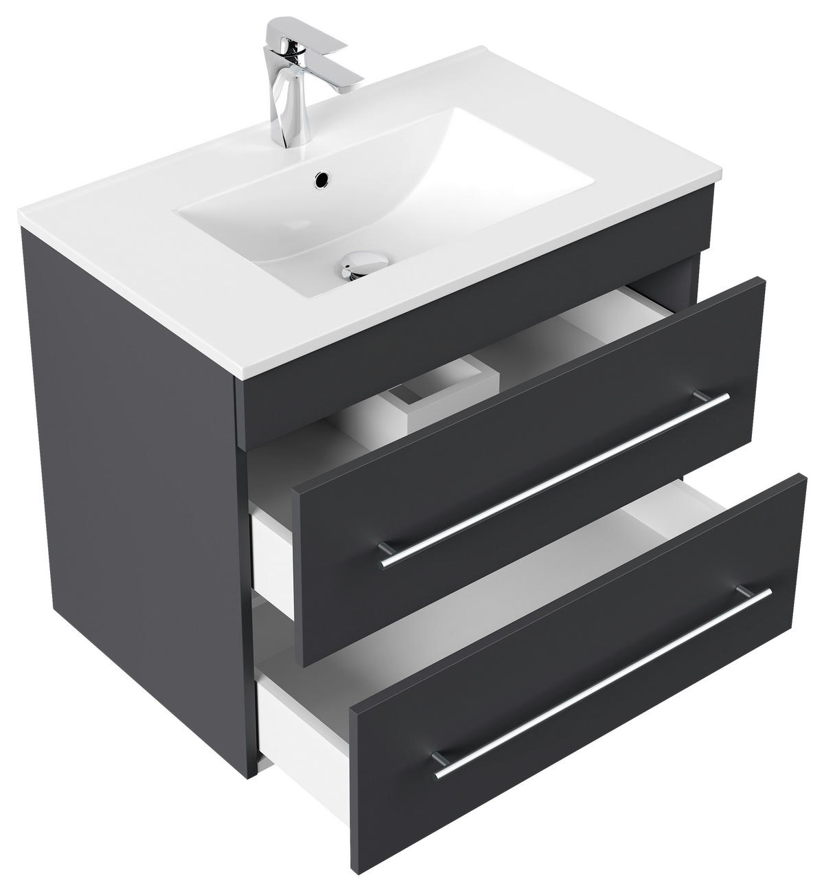 WASCHTISCHKOMBI 75,5 cm  - Graphitfarben/Weiß, Basics, Keramik/Holzwerkstoff (75,5cm) - MID.YOU