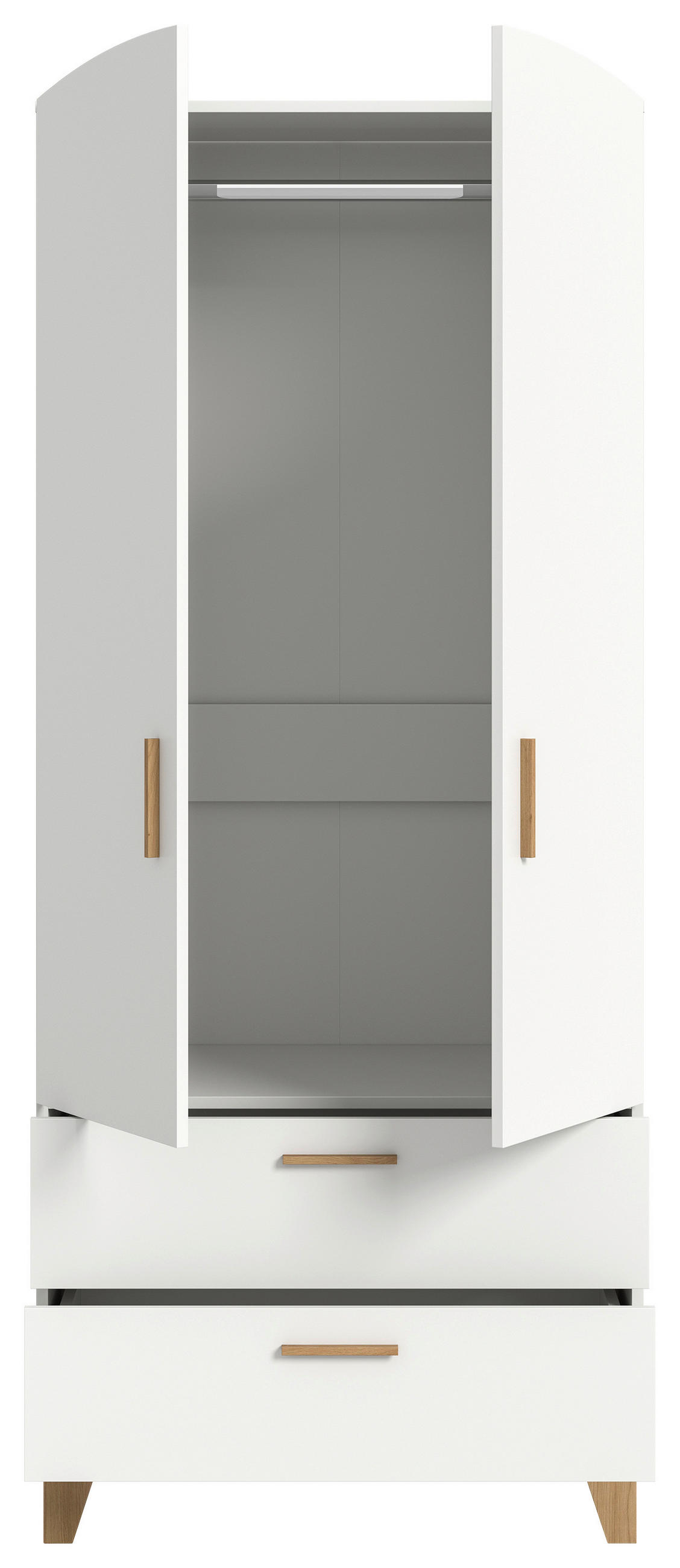 DREHTÜRENSCHRANK  in Weiß, Eiche Artisan  - Eiche Artisan/Weiß, ROMANTIK / LANDHAUS, Holzwerkstoff/Kunststoff (81/198/51cm) - Livetastic