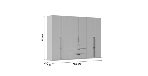 DREHTÜRENSCHRANK 301/235/61 cm,  in Graphitfarben, 6-türig  - Schwarz/Graphitfarben, Basics, Holzwerkstoff/Metall (301/235/61cm) - Novel