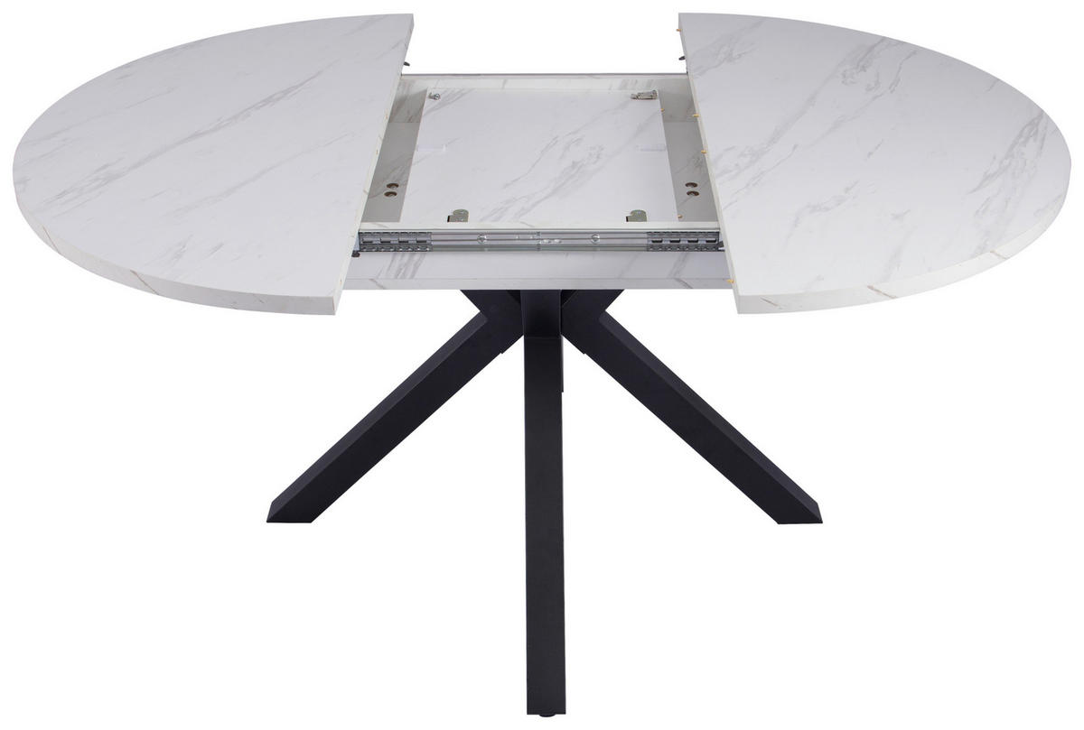 ESSTISCH 110/150/110/76 cm Nachbildung  Metall, Holzwerkstoff ausziehbar oval Multicolor, Schwarz  - Multicolor/Schwarz, MODERN, Holzwerkstoff/Metall (110/150/110/76cm) - Livetastic