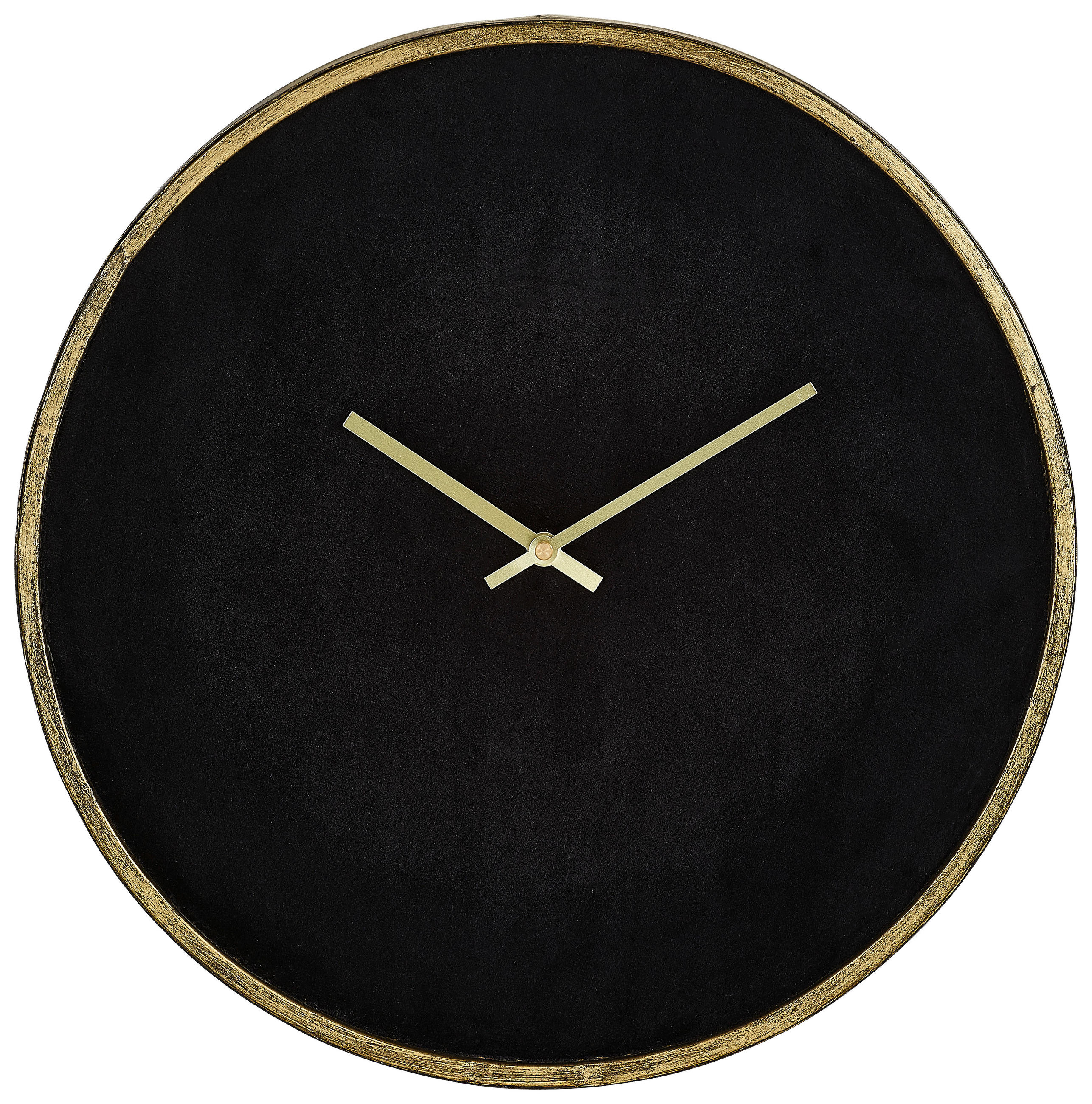 WANDUHR Schwarz, Goldfarben  - Goldfarben/Schwarz, Trend, Textil/Metall (40/40cm) - Ambia Home
