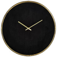WANDUHR Schwarz, Goldfarben  - Goldfarben/Schwarz, Trend, Textil/Metall (40/40cm) - Ambia Home