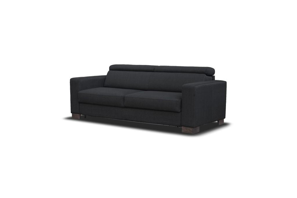 TROSJED NA RAZVLAČENJE tekstil crna - wenge boje/crna, Design, tekstil/drvo (222/83 (100)/104cm) - Novel