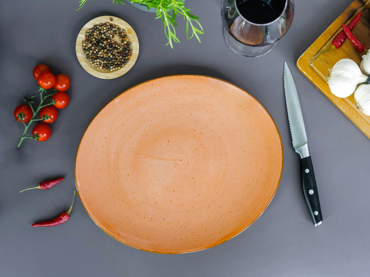 STEAKTELLERSET Vintage Nature Terra 4-teilig  - Terracotta, Basics, Keramik - Creatable