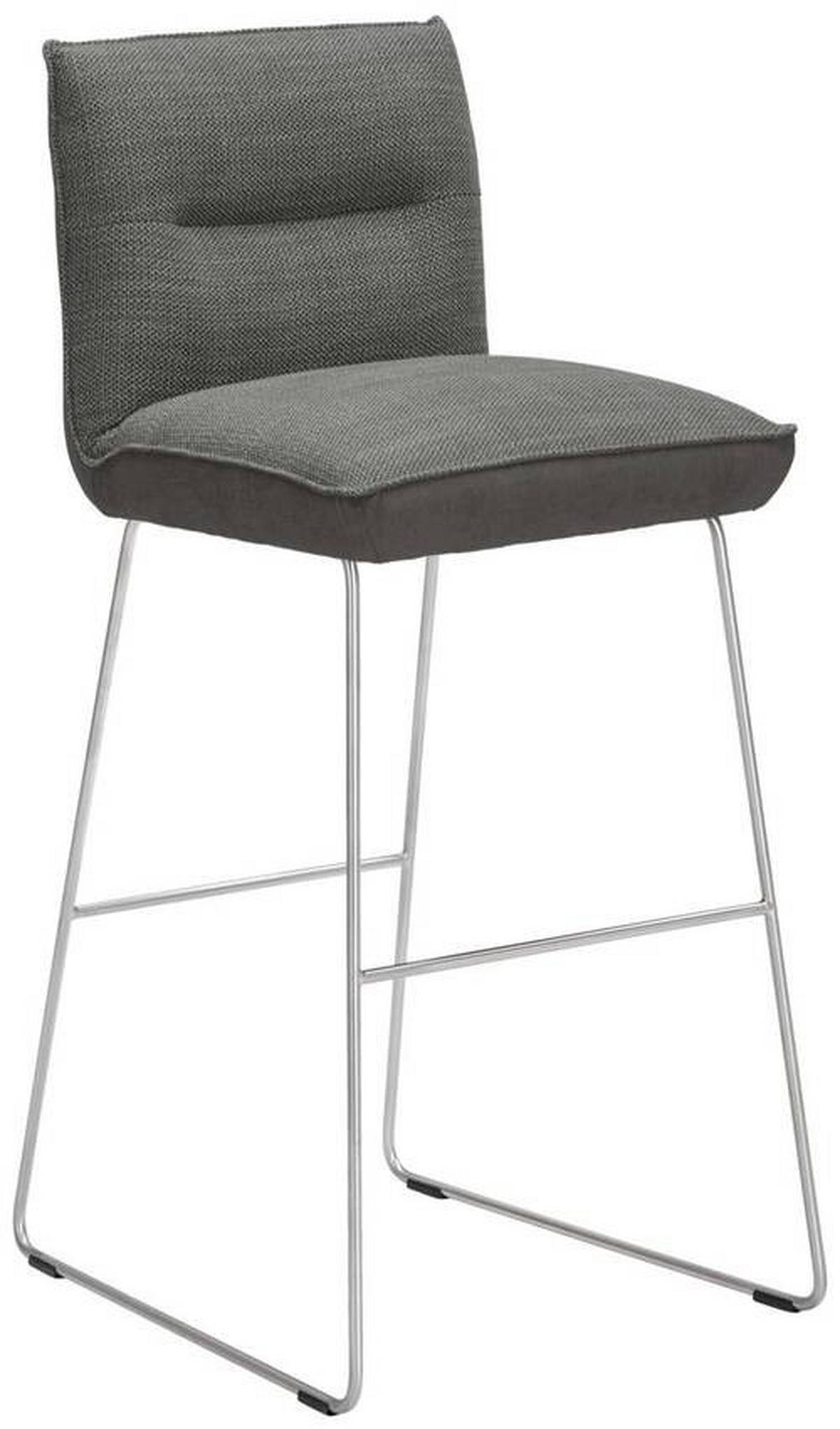 BARHOCKER in Metall, Textil Grau, Edelstahlfarben, Hellgrau  - Edelstahlfarben/Hellgrau, Design, Textil/Metall (51/107/59cm) - Dieter Knoll