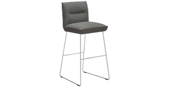 BARHOCKER in Metall, Textil Grau, Edelstahlfarben, Hellgrau - Edelstahlfarben/Hellgrau, Design, Textil/Metall (51/107/59cm) - Dieter Knoll