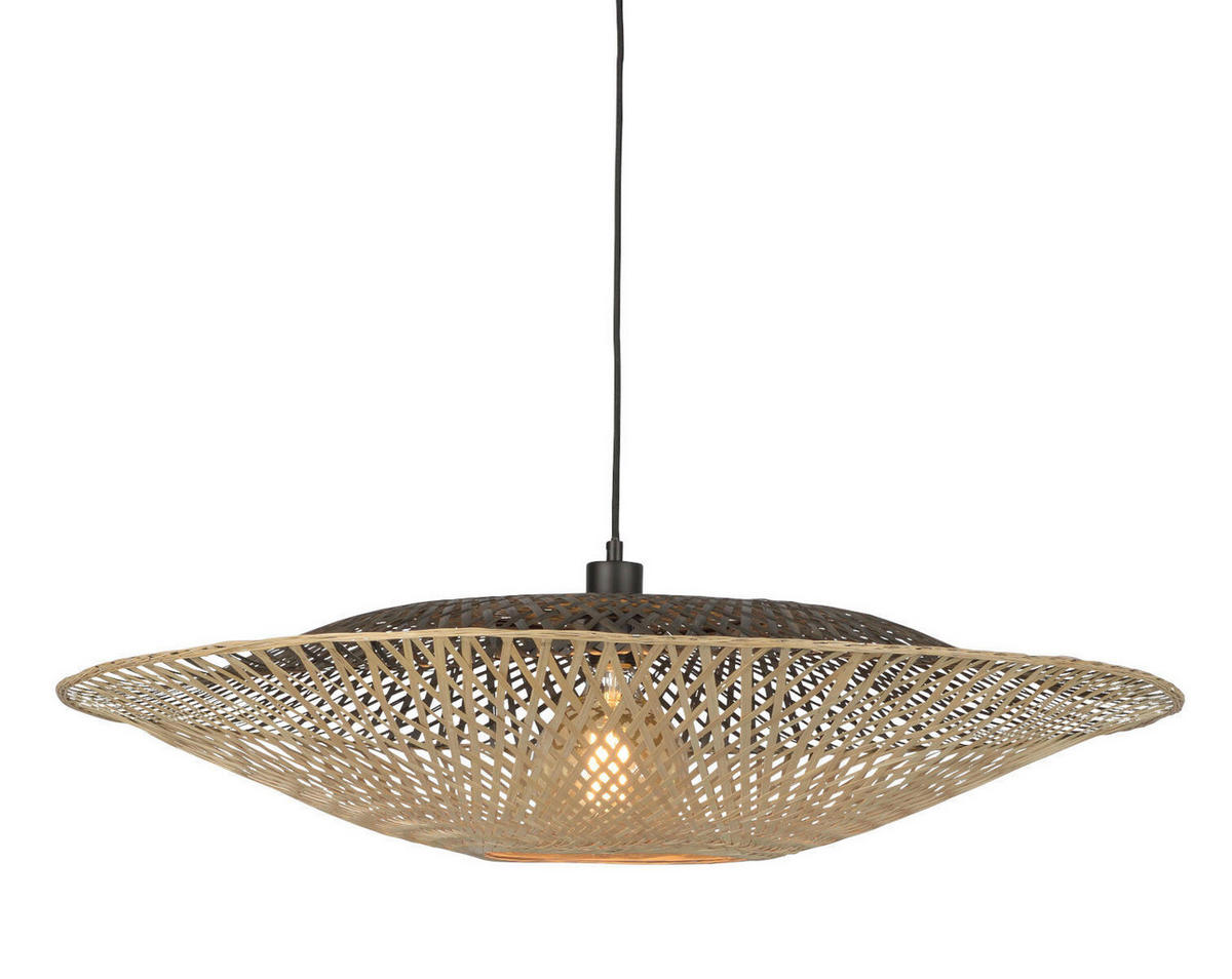 ZÁVĚSNÉ SVÍTIDLO, 87/21 cm  - černá/světle hnědá, Natur, přírodní materiály (87/21cm) - Good & Mojo