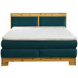 BOXSPRINGBETT 180/200 cm  in Petrol  - Petrol, Natur, Holz/Textil (180/200cm) - Linea Natura