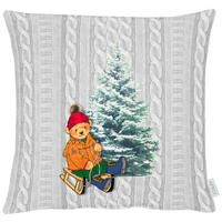 KISSENHÜLLE Winterwelt 46/46 cm  - Grau, Basics, Textil (46/46cm) - X-Mas