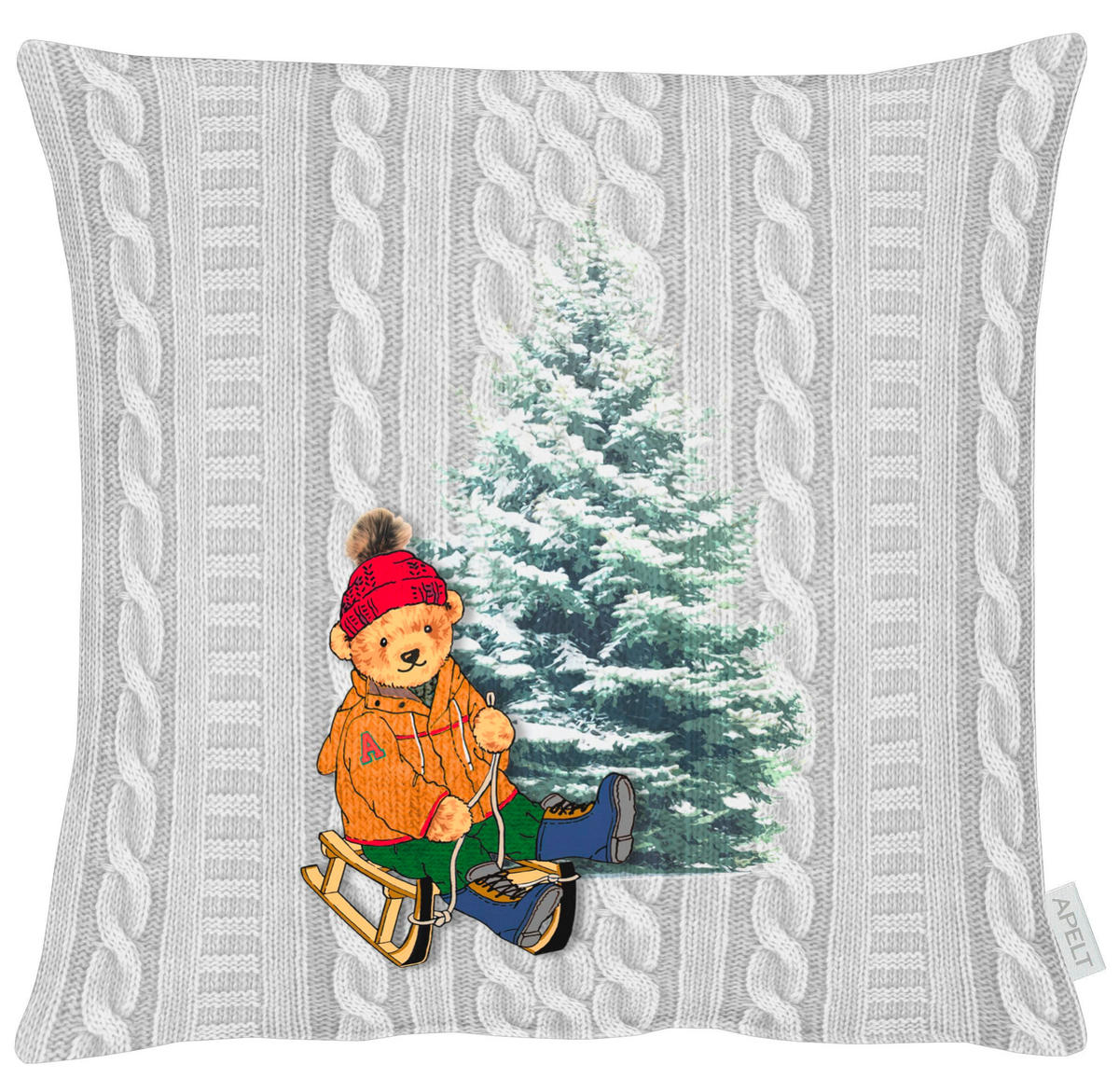 KISSENHÜLLE Winterwelt 46/46 cm  - Grau, Basics, Textil (46/46cm) - X-Mas