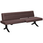 SITZBANK 220/87/70-86 cm  in Dunkelbraun  - Dunkelbraun/Schwarz, KONVENTIONELL, Textil/Metall (220/87/70-86cm) - Moderano