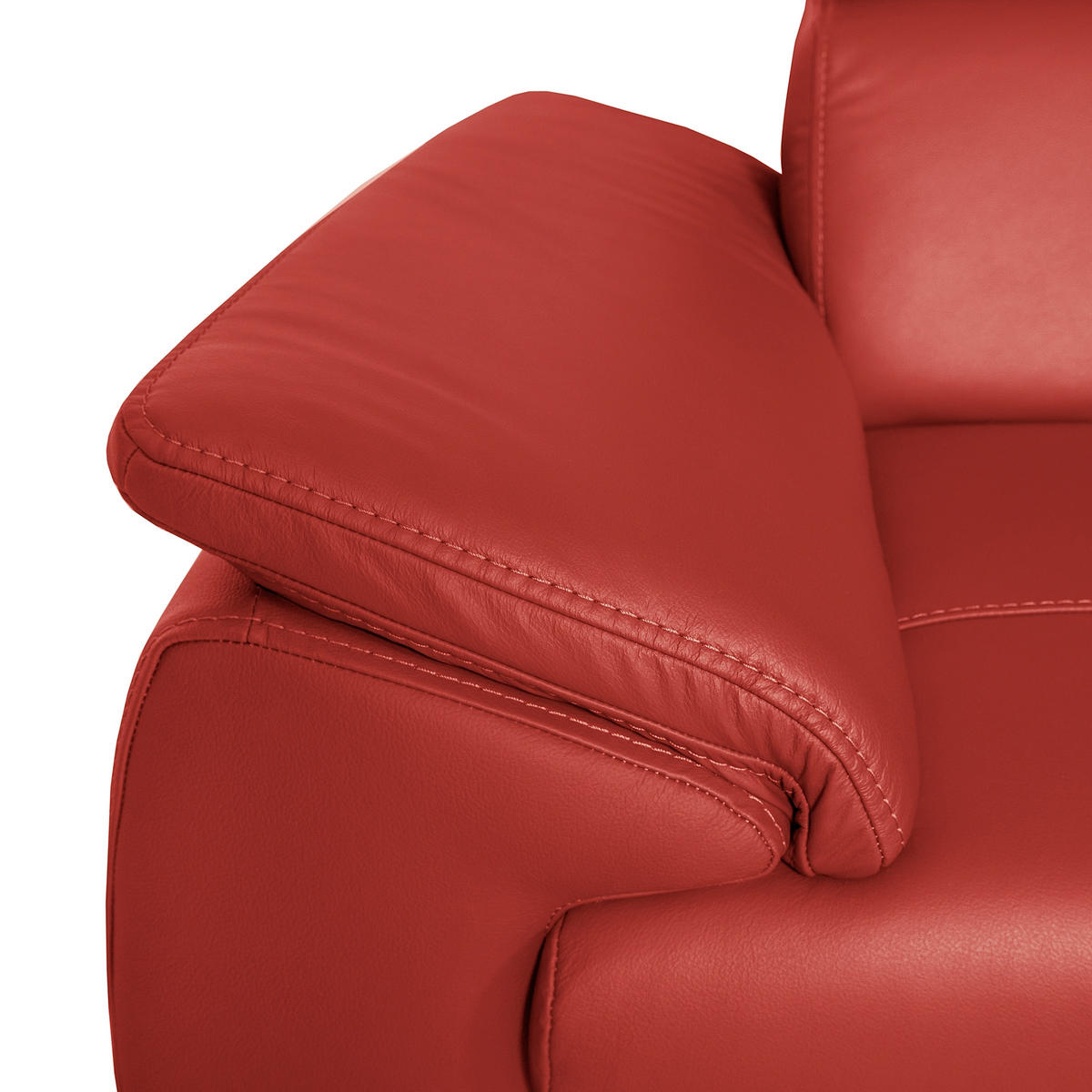 ECKSOFA  in Echtleder Rot  - Wengefarben/Rot, Design, Leder/Holz (265/265cm) - Livetastic