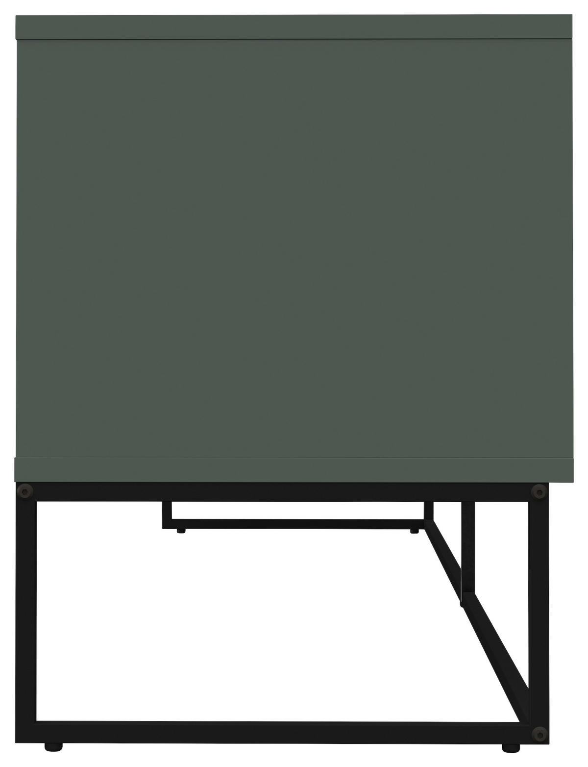 LOWBOARD Dunkelgrün  - Dunkelgrün/Schwarz, Design, Holzwerkstoff/Metall (176/57/43cm) - Lomoco