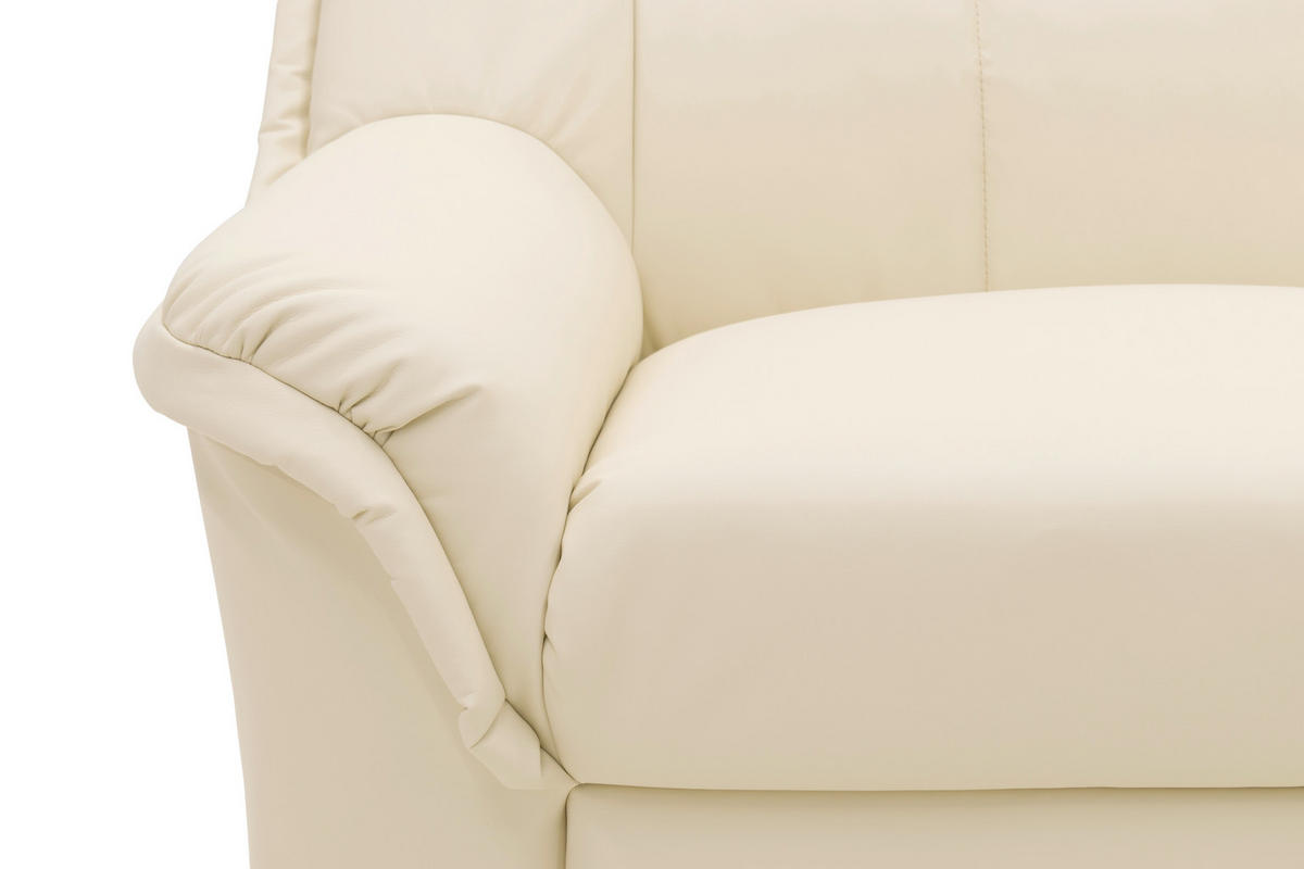 ECKSOFA BERLIN FK Beige Lederlook  - Beige/Schwarz, KONVENTIONELL, Kunststoff/Textil (250/205cm) - MID.YOU