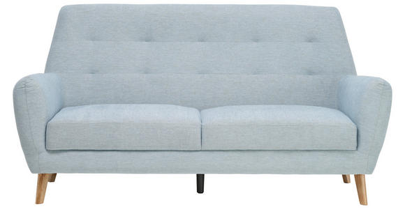 3-SITZER-SOFA in Webstoff Blau  - Blau/Eichefarben, Design, Holz/Kunststoff (200/105/84cm) - Carryhome