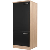 GERÄTEUMBAUSCHRANK 60/144,8/60 cm  in Schwarz, Eichefarben  - Eichefarben/Silberfarben, Basics, Holzwerkstoff/Metall (60/144,8/60cm) - Respekta