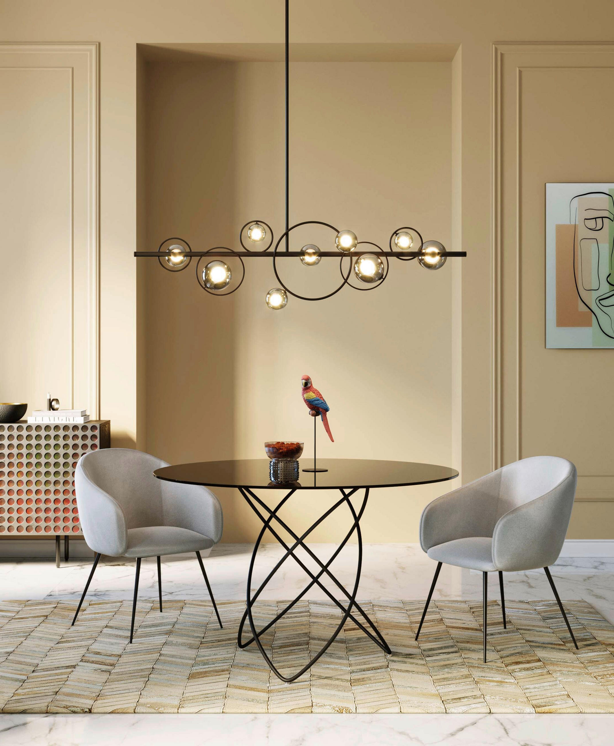 HÄNGELEUCHTE Universe 135/105/35 cm   - Design, Metall (135/105/35cm) - Kare-Design