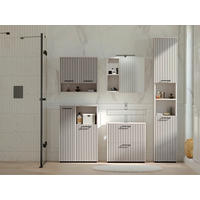 BADEZIMMER 5-teilig  in 185 cm  - Kaschmir/Schwarz, Trend, Glas/Holzwerkstoff (185cm) - Respekta