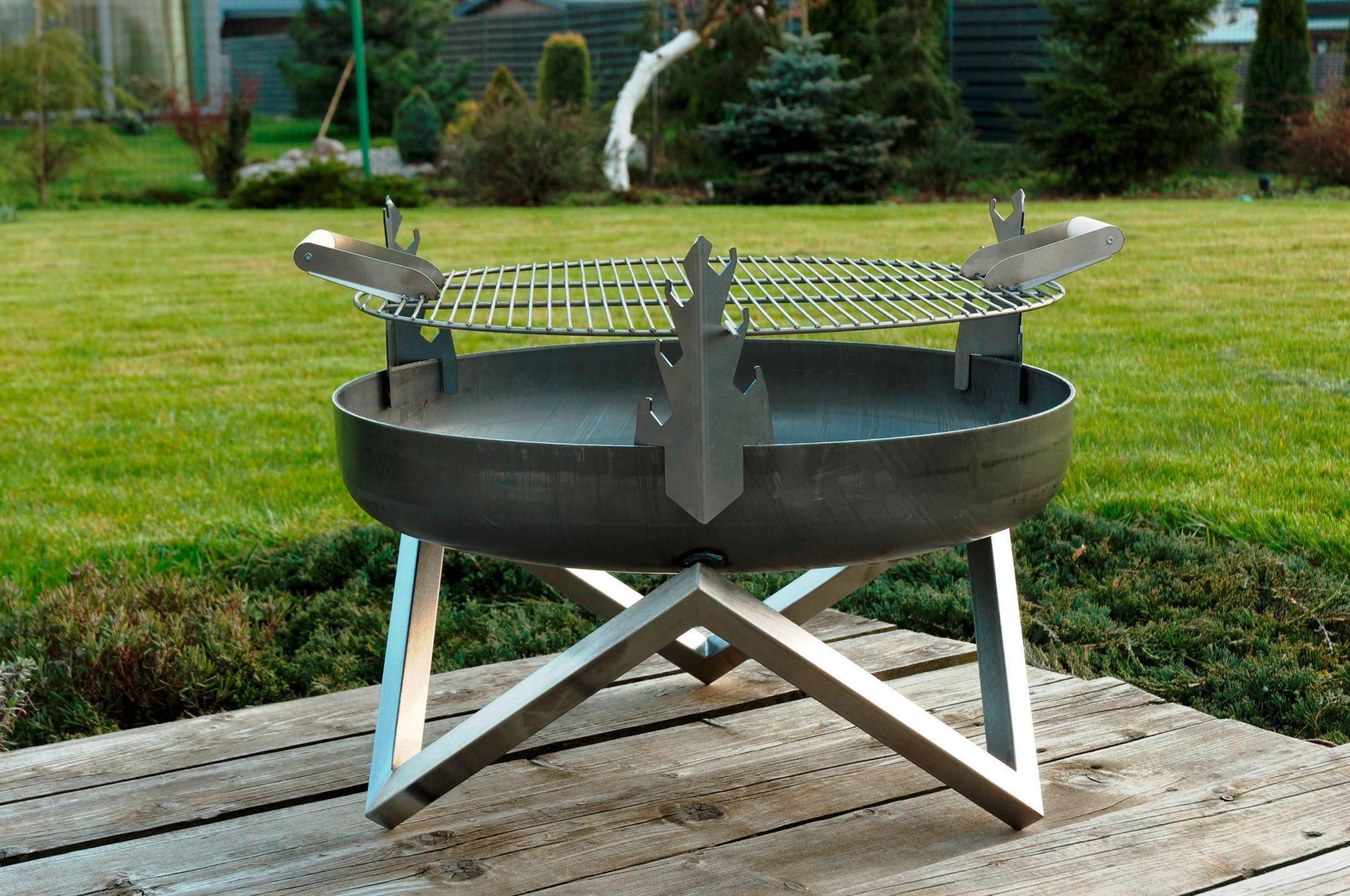 GRILLROST - Edelstahlfarben/Rostfarben, Basics, Metall (45cm)