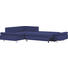 Ecksofa Blau Bettkasten, Rückenkissen, Schlaffunktion, Zierkissen - Blau/Chromfarben, Design, Textil/Metall (222/283cm) - Carryhome Ecksofa Blau Bettkasten, Rückenkissen, Schlaffunktion, Zierkissen - Blau/Chromfarben, Design, Textil/Metall (222/283cm) - Carryhome