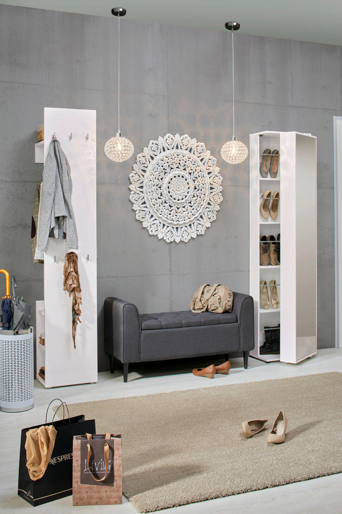 HALLMÖBEL  i 40/197/32 cm  - vit, Design, trämaterial (40/197/32cm) - Carryhome