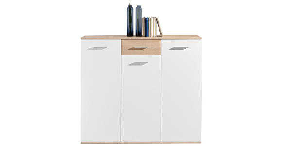 SCHUHSCHRANK 136/118/36 cm - Silberfarben/Weiß, Design, Holzwerkstoff/Kunststoff (136/118/36cm) - Carryhome