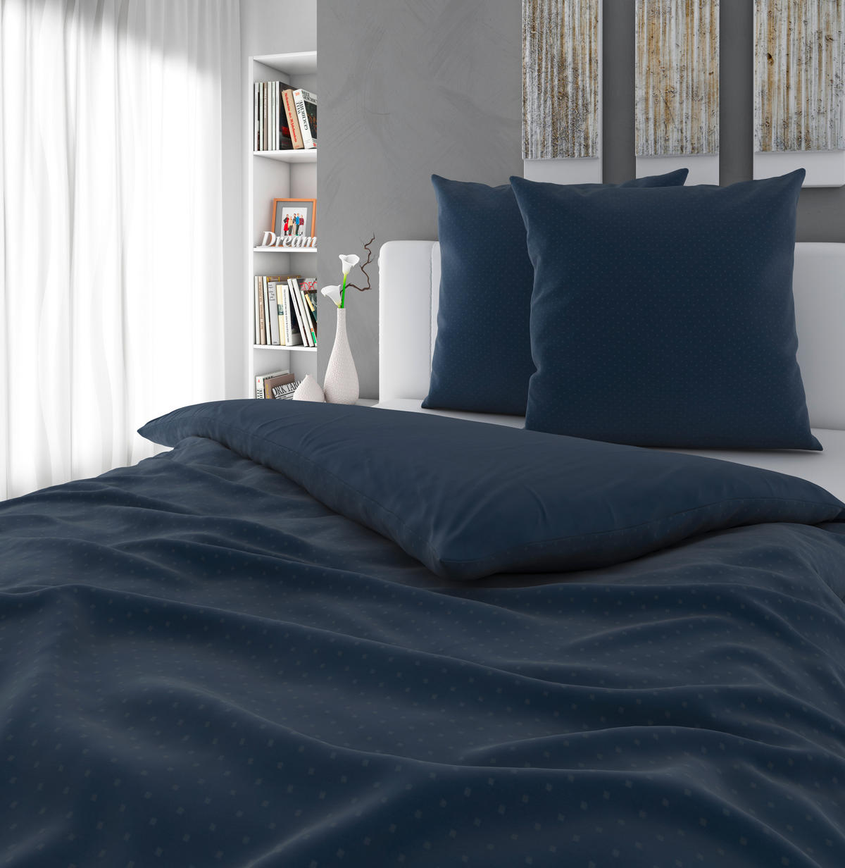 BETTWÄSCHE PUNTO Makosatin 200/200 cm  - Blau, Basics, Textil (200/200cm) - Novel