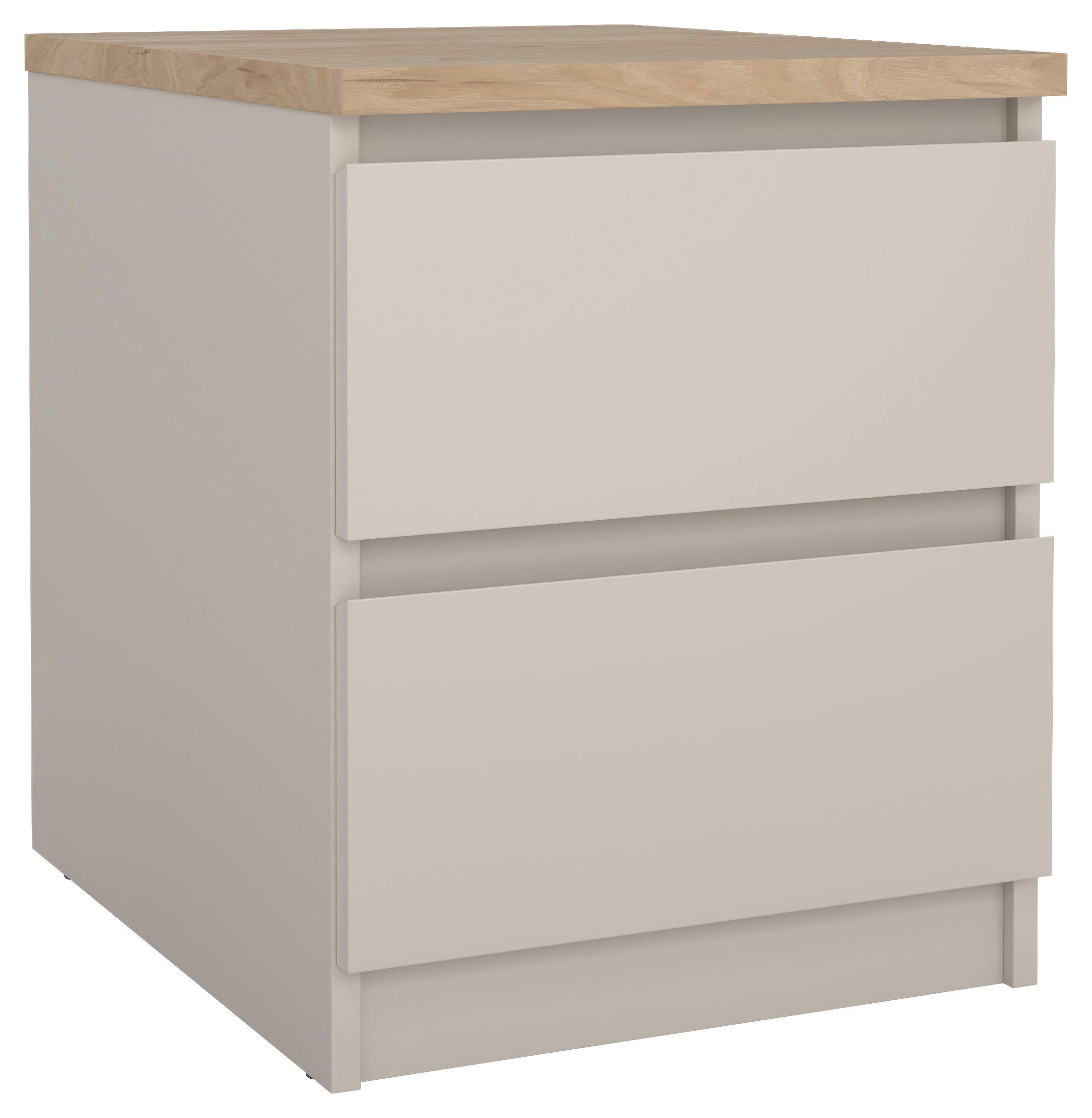 NOČNÍ STOLEK, barvy dubu, kašmírová, 40,4/49,5/50 cm - barvy dubu/kašmírová, Basics, kompozitní dřevo (40,4/49,5/50cm) - Boxxx
