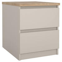 NOČNÝ STOLÍK, farba duba, kašmírová, 40,4/49,5/50 cm - kašmírová/farba duba, Basics, kompozitné drevo (40,4/49,5/50cm) - Boxxx