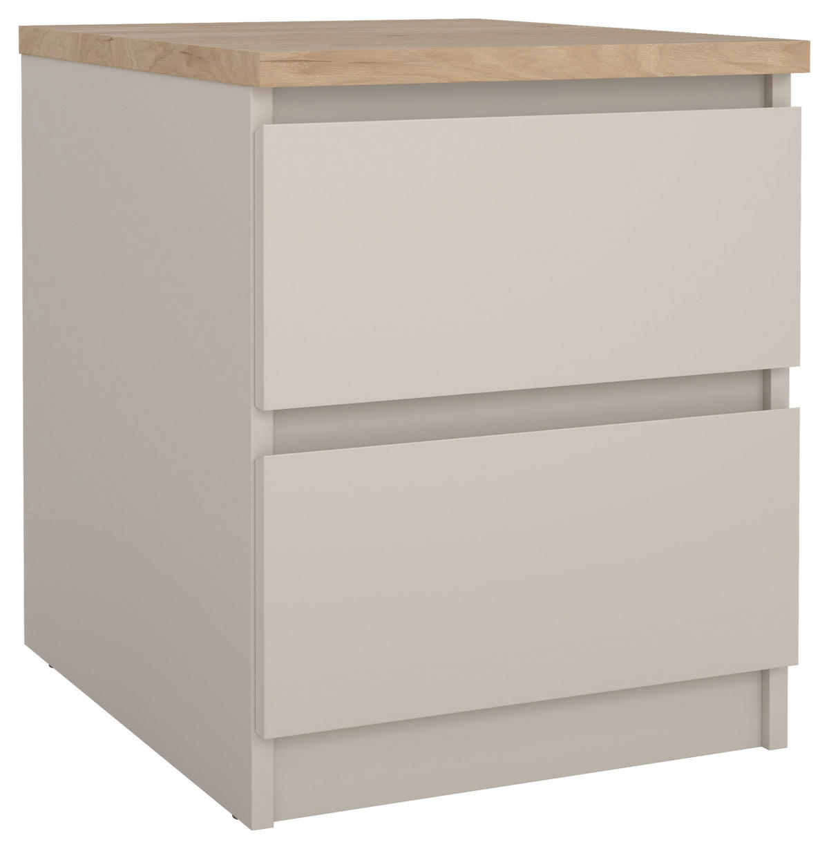 NOČNÝ STOLÍK, farba duba, kašmírová, 40,4/49,5/50 cm - kašmírová/farba duba, Basics, kompozitné drevo (40,4/49,5/50cm) - Boxxx