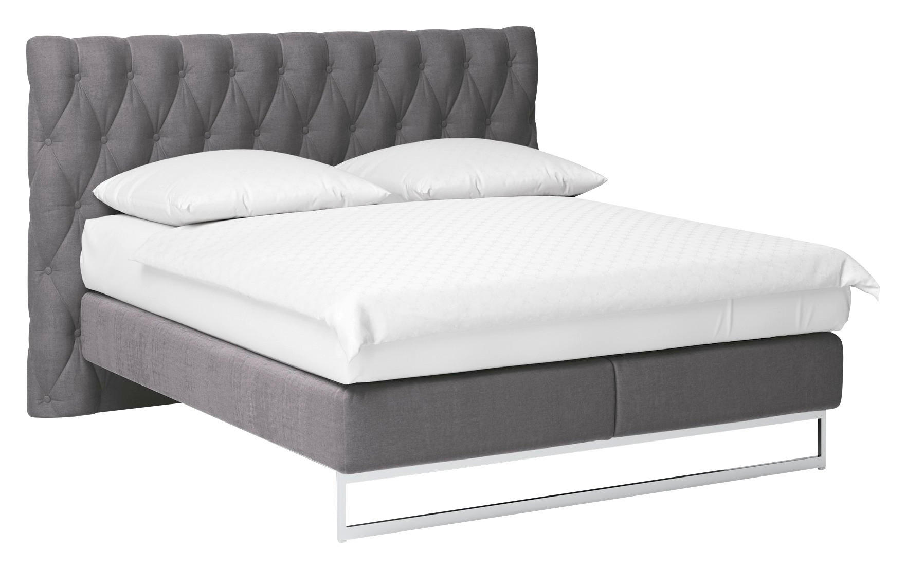BOXSPRINGBETT 180/200 cm  in Dunkelgrau  - Chromfarben/Dunkelgrau, KONVENTIONELL, Textil (180/200cm) - Joop!