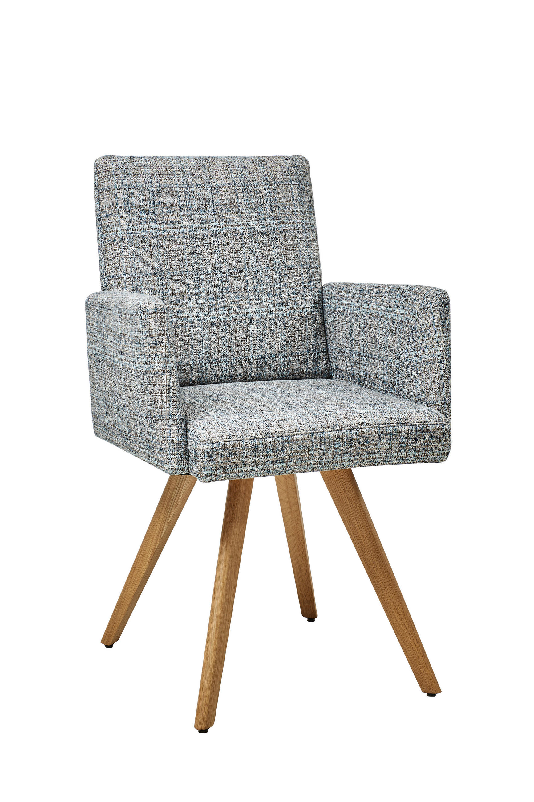 ARMLEHNSTUHL  in Flachgewebe  - Blau/Eichefarben, Design, Holz/Textil (56/92/60cm) - Dieter Knoll