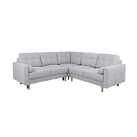 ECKSOFA Noret Hellgrau  - Buchefarben/Hellgrau, Design, Holz/Textil (242/242cm) - MID.YOU