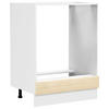 INBYGGNADSSKÅP FÖR SPIS 60/82/46 cm  i vit, honungsek  - vit/honungsek, Trend, trämaterial/plast (60/82/46cm) - MID.YOU