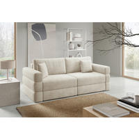 SCHLAFSOFA TERAZZO in Webstoff Beige  - Beige/Schwarz, Design, Kunststoff/Textil (254/93/167cm) - Livetastic