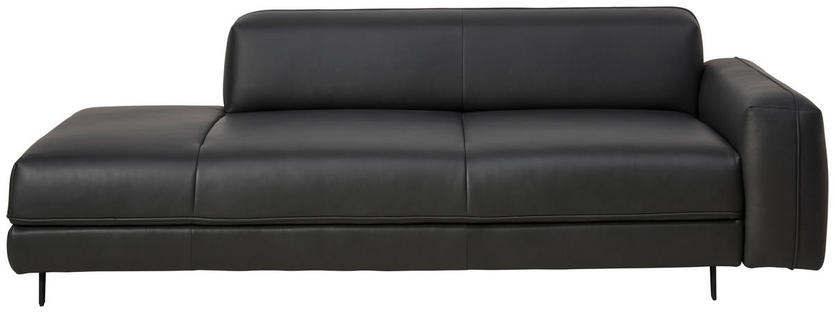 2,5-SITZER  in Echtleder Anthrazit   - Anthrazit, Design, Leder/Metall (226/70/109cm) - Johann Jakob