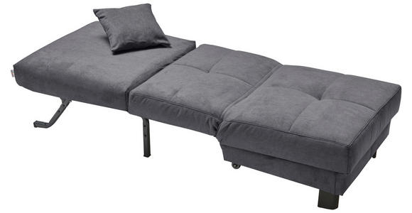 SCHLAFSESSEL Mikrovelours Graublau - Graublau/Schwarz, KONVENTIONELL, Textil/Metall (85/85/100cm) - Carryhome