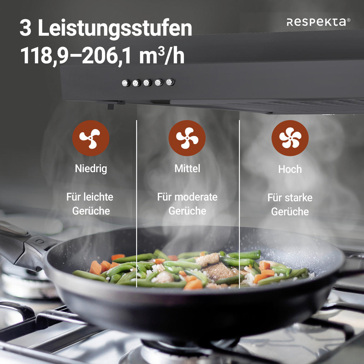 DUNSTABZUGSHAUBE CH600SC-19  - Schwarz, Trend, Metall (60/8/46,5cm) - Respekta
