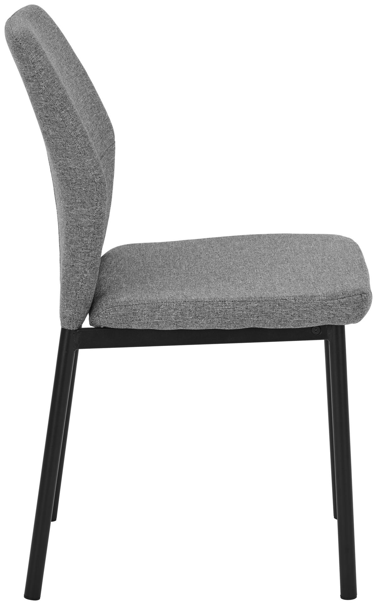 STUHL  in Stahl Webstoff Metall, Textil  - Schwarz/Grau, MODERN, Textil/Metall (46/86/53cm) - MID.YOU